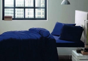 Однотонное постельное белье BASIC (синий)