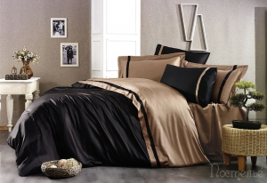 Элитное постельное белье ELITE чёрно-коричневый