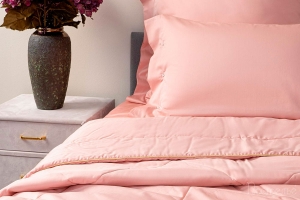 Постельное белье с одеялом Premium Mako (розовый)