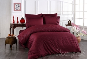 Элитное постельное белье VIANOVA (бордовый)